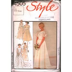 Vintage Style 4505 Wedding Dress Bridesmaid Gown Sewing Pattern Sz 10 Bust 32.5